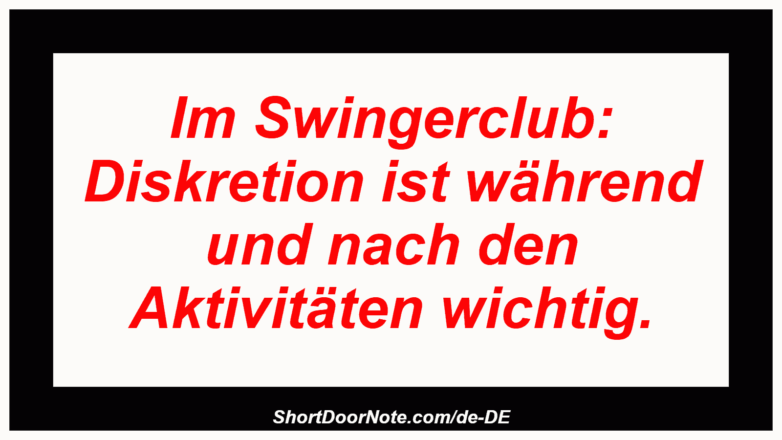 Im Swingerclub: Diskretion ist während und nach den Aktivitäten wichtig.
