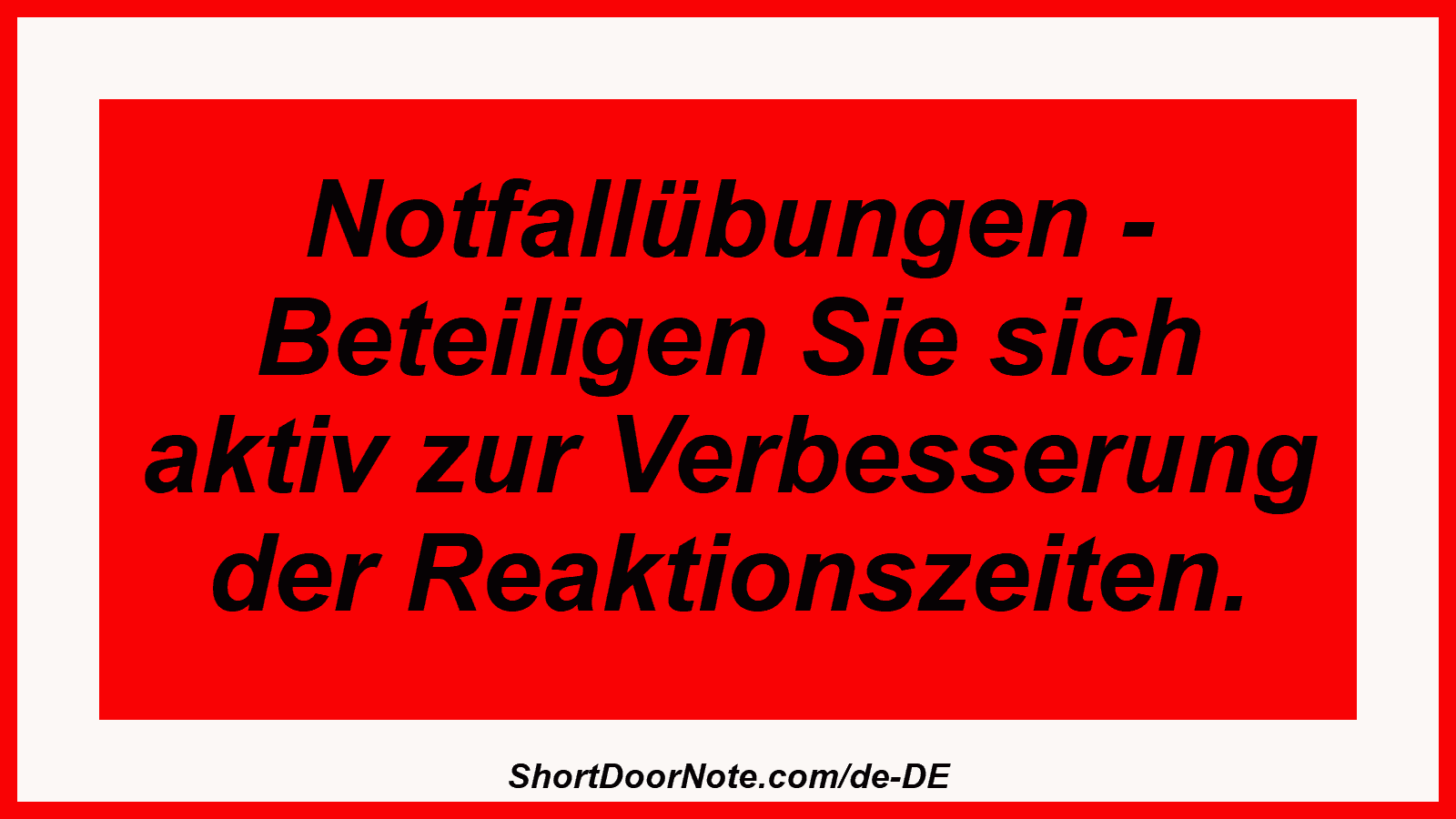 Notfallübungen - Beteiligen Sie sich aktiv zur Verbesserung der Reaktionszeiten.
