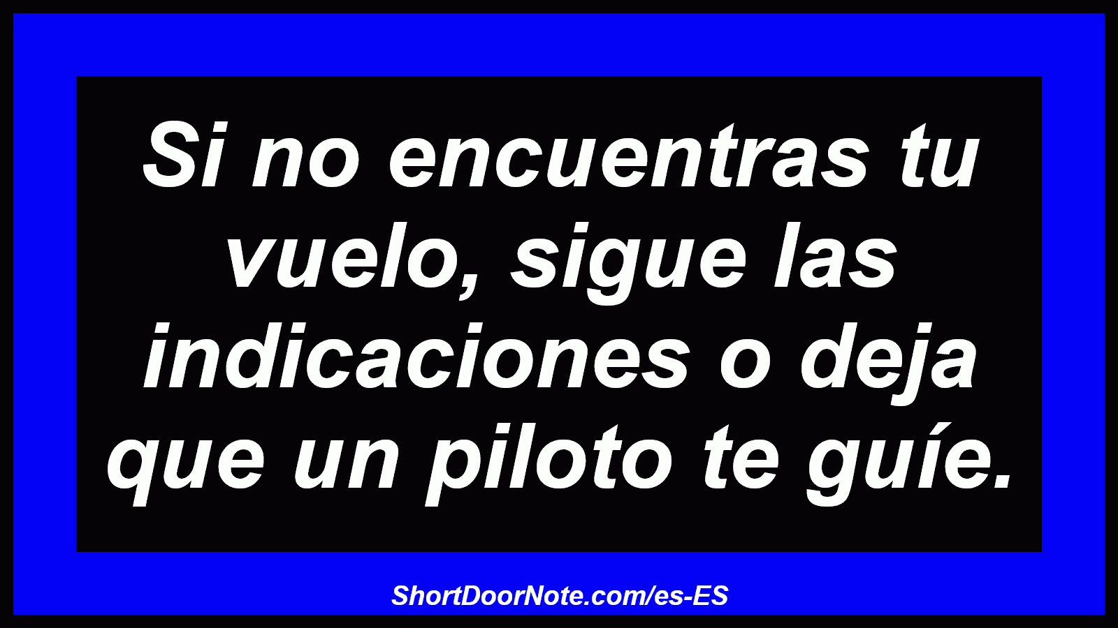 Si no encuentras tu vuelo, sigue las indicaciones o deja que un piloto te guíe.
