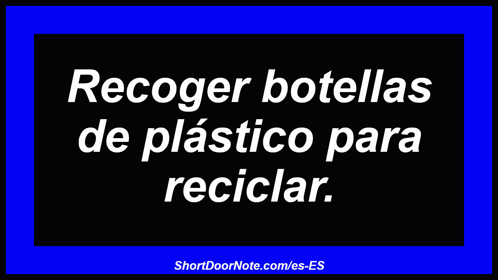 Recoger botellas de plástico para reciclar.
