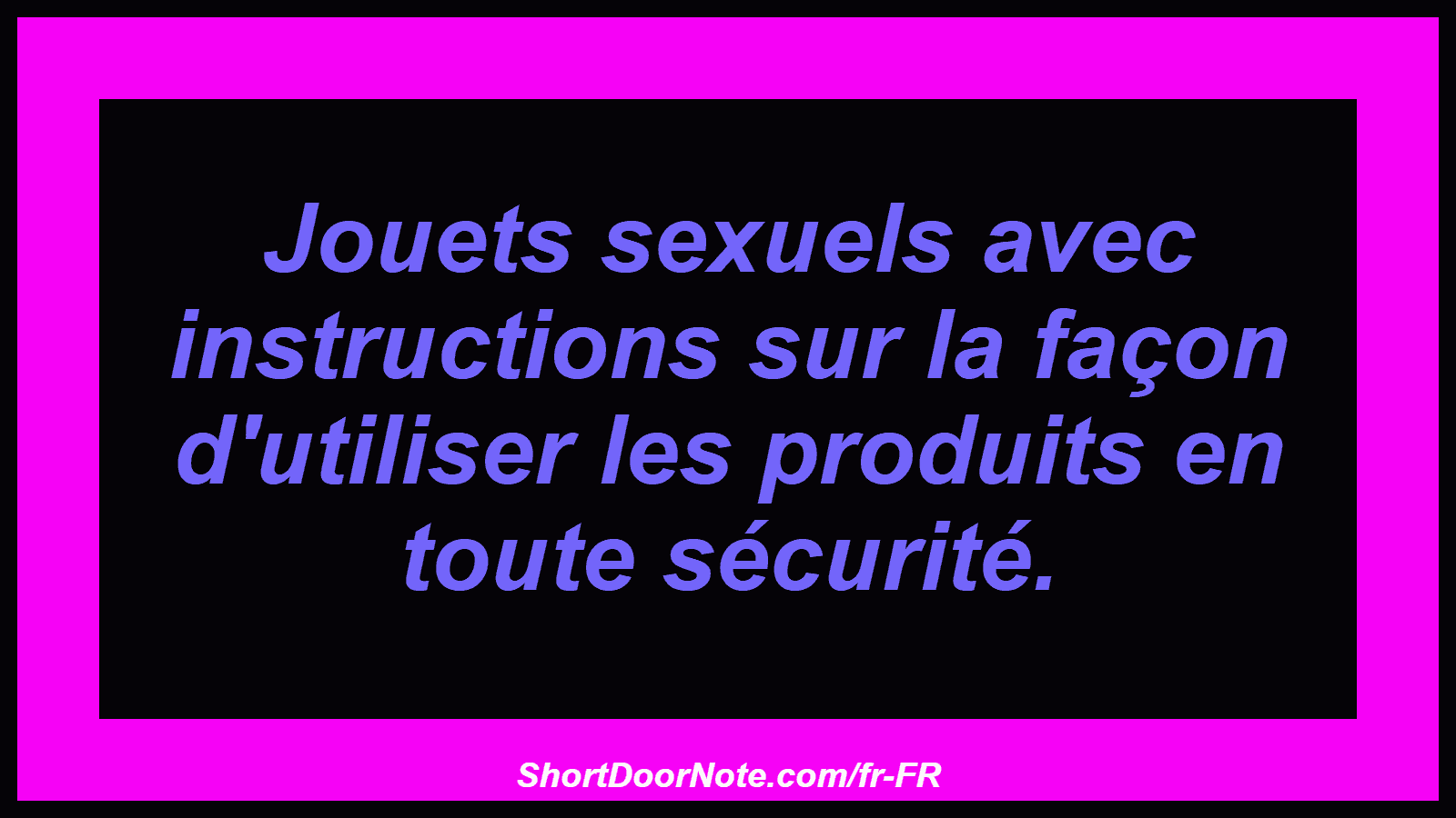 Jouets sexuels avec instructions sur la façon d'utiliser les produits en toute sécurité.
