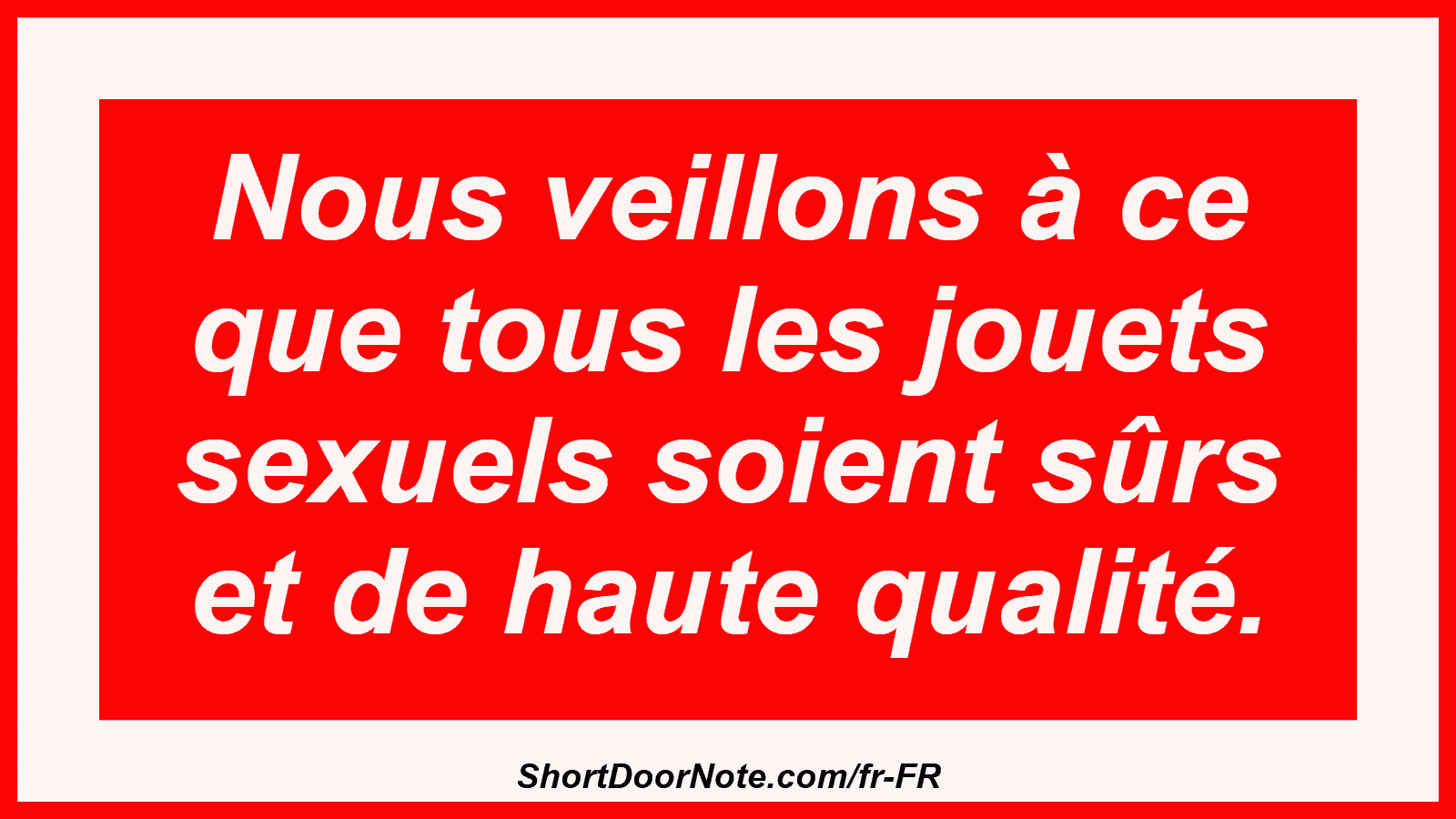 Nous veillons à ce que tous les jouets sexuels soient sûrs et de haute qualité.
