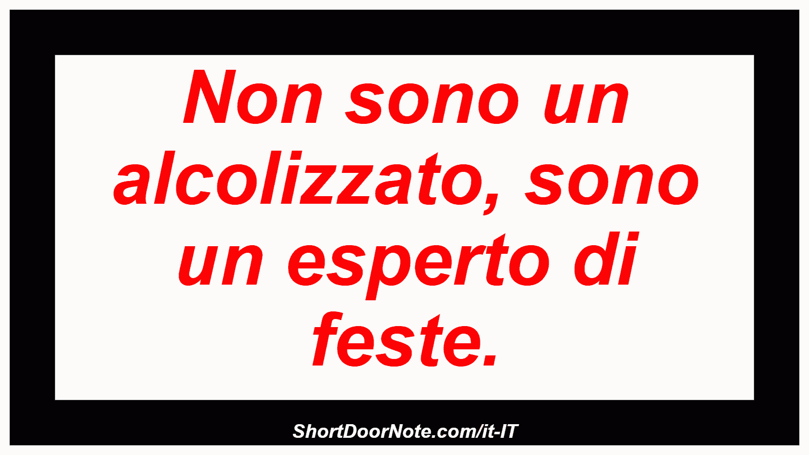 Non sono un alcolizzato, sono un esperto di feste.
