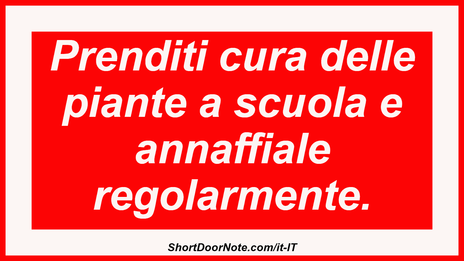Prenditi cura delle piante a scuola e annaffiale regolarmente.
