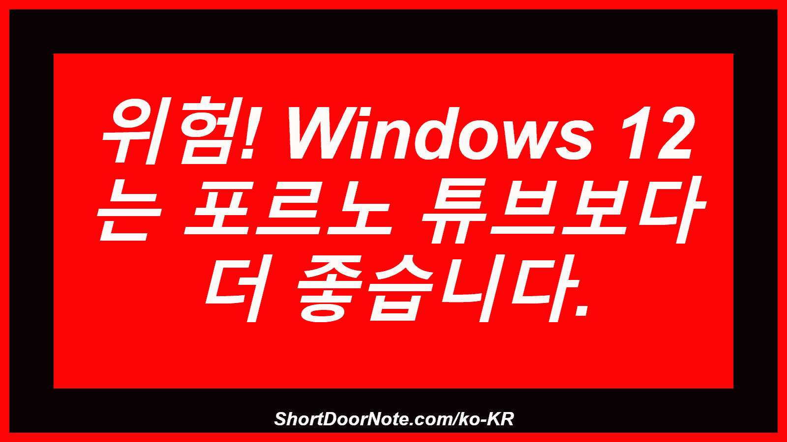 위험! Windows 12 는 포르노 튜브보다 더 좋습니다.

