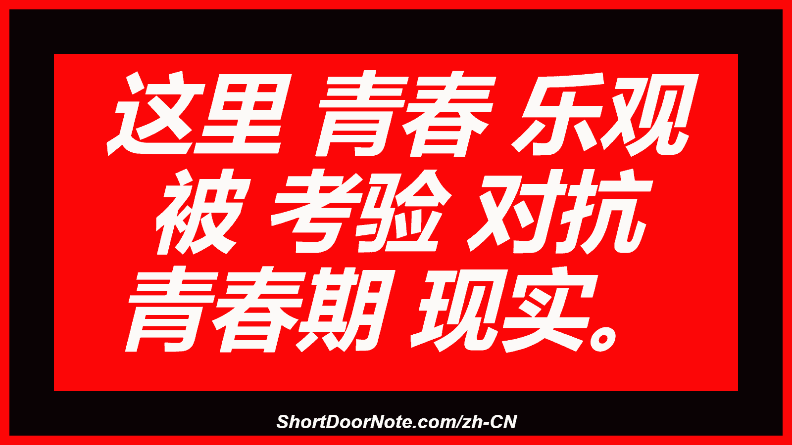 这里 青春 乐观 被 考验 对抗 青春期 现实。
