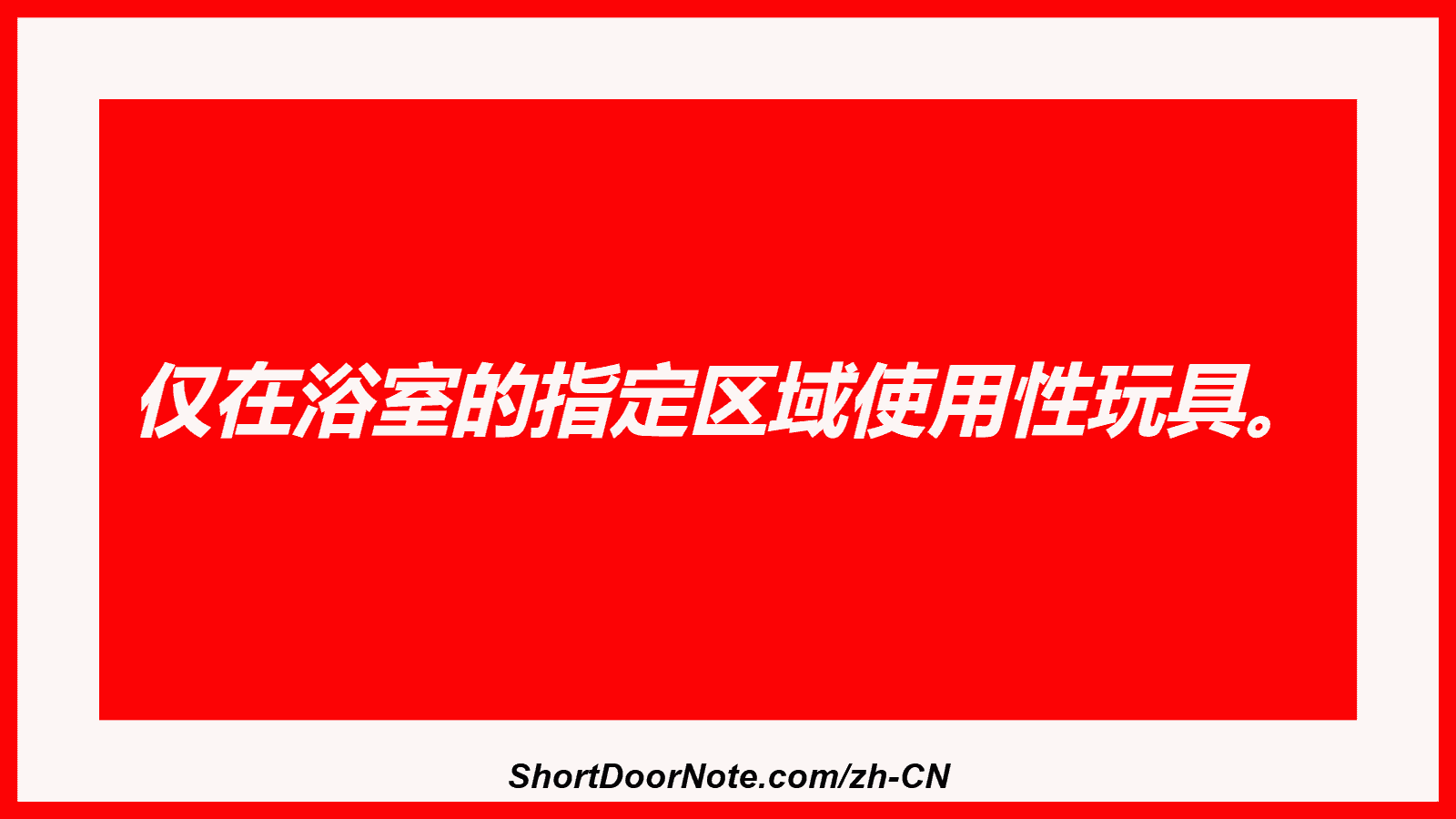 仅在浴室的指定区域使用性玩具。
