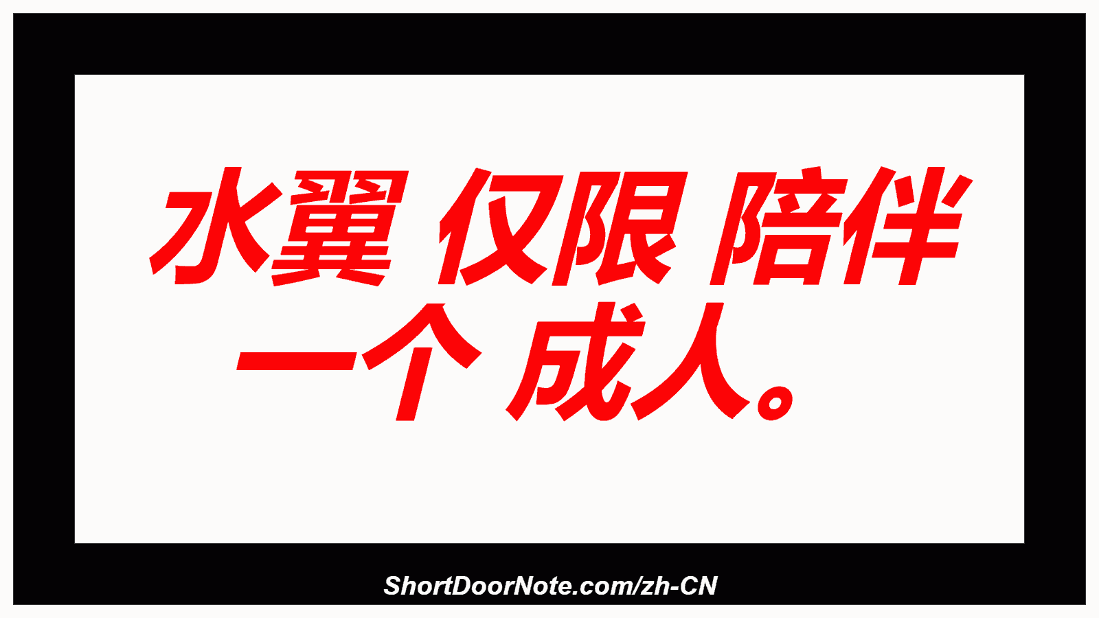 水翼 仅限 陪伴 一个 成人。
